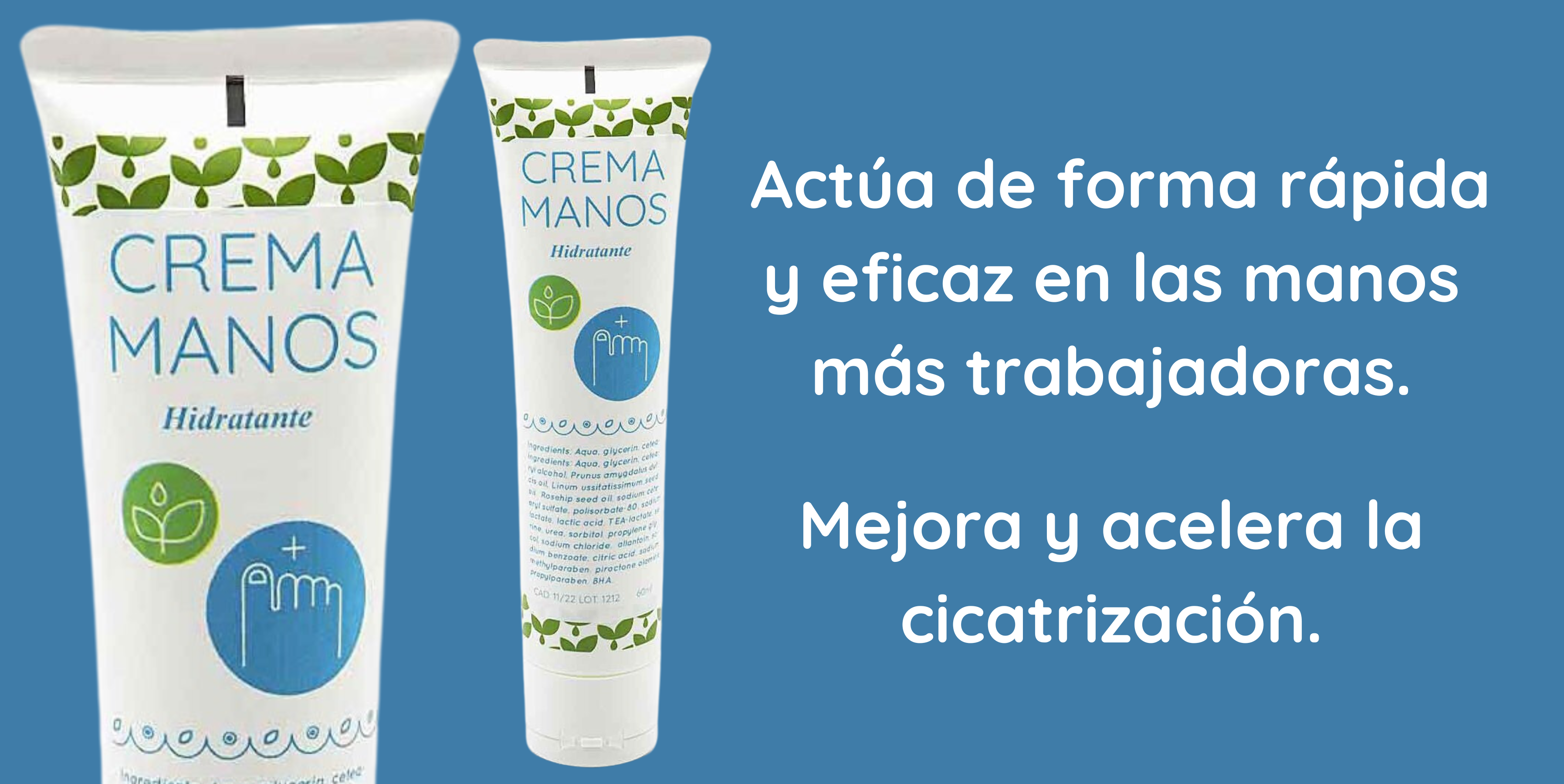 Crema de manos 1842 repara las manos castigadas por el frío y los detergentes, con aceites vegetales.