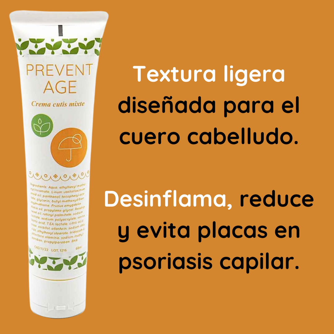 Psoriasis en zona: Facial, Capilar, Orejas, Bajo pechos,Zona inguinal, Textura ligera, no ensucia el cabello