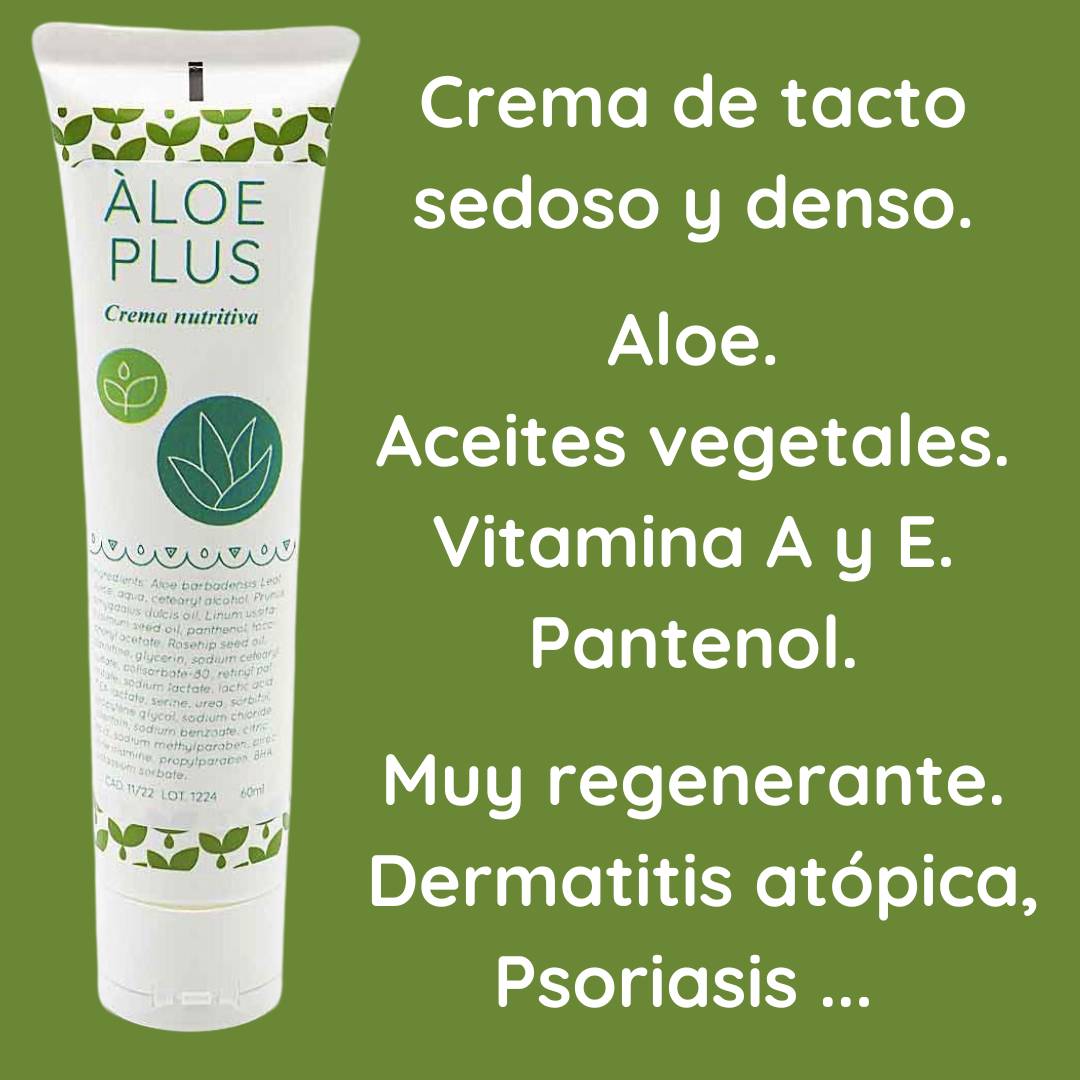 Crema nutritiva áloe plus 1842 de tacto sedoso y denso, muy regenerante, para dermatitis atópica, psoriasis.