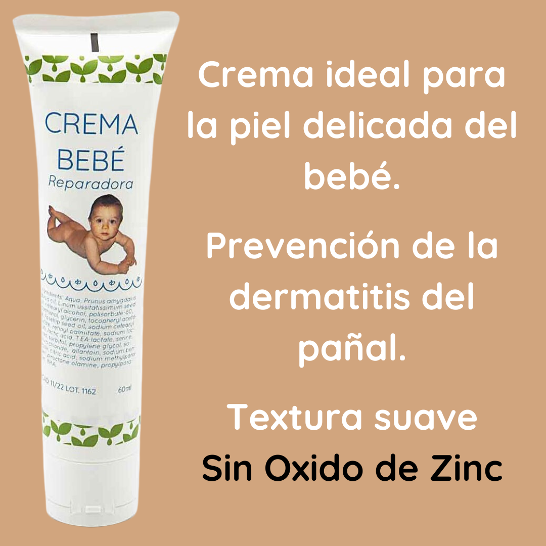 Crema bebé reparadora 1842 de tacto suave, sin residuo blanco pero muy reparadora.