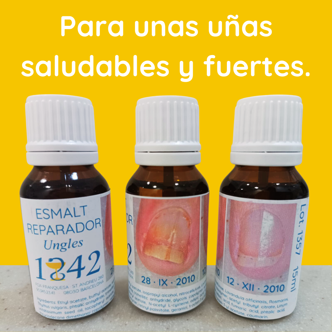 Esmalte reparador 1842 fortalece tus uñas y las protege de hongos.