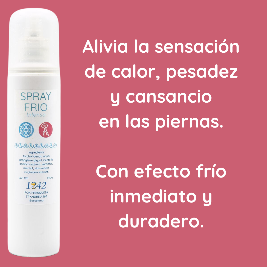 Spray frio intenso 1842, alivia sensación de pesadez y cansancio en las piernas.